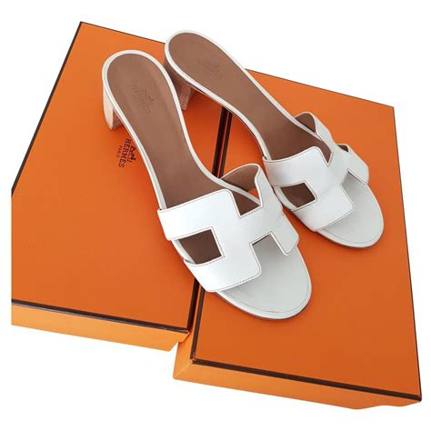 white Hermes shoes women